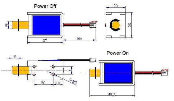 27 mm hohe DC-Strom-Magnetspule für Anwendungen, 0,5 lbs Gewicht, Spannungsfestigkeit 2000 V/1 min
